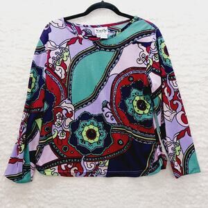 Blouse Size XL Psychedelic Flower Power Dopamine Chic Y2K Festival Whimsycore